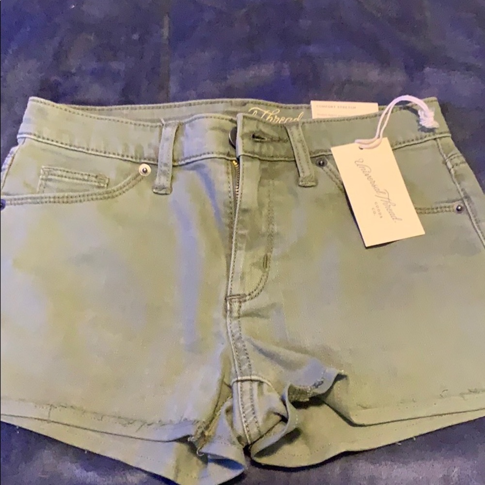 Army green jean shorts